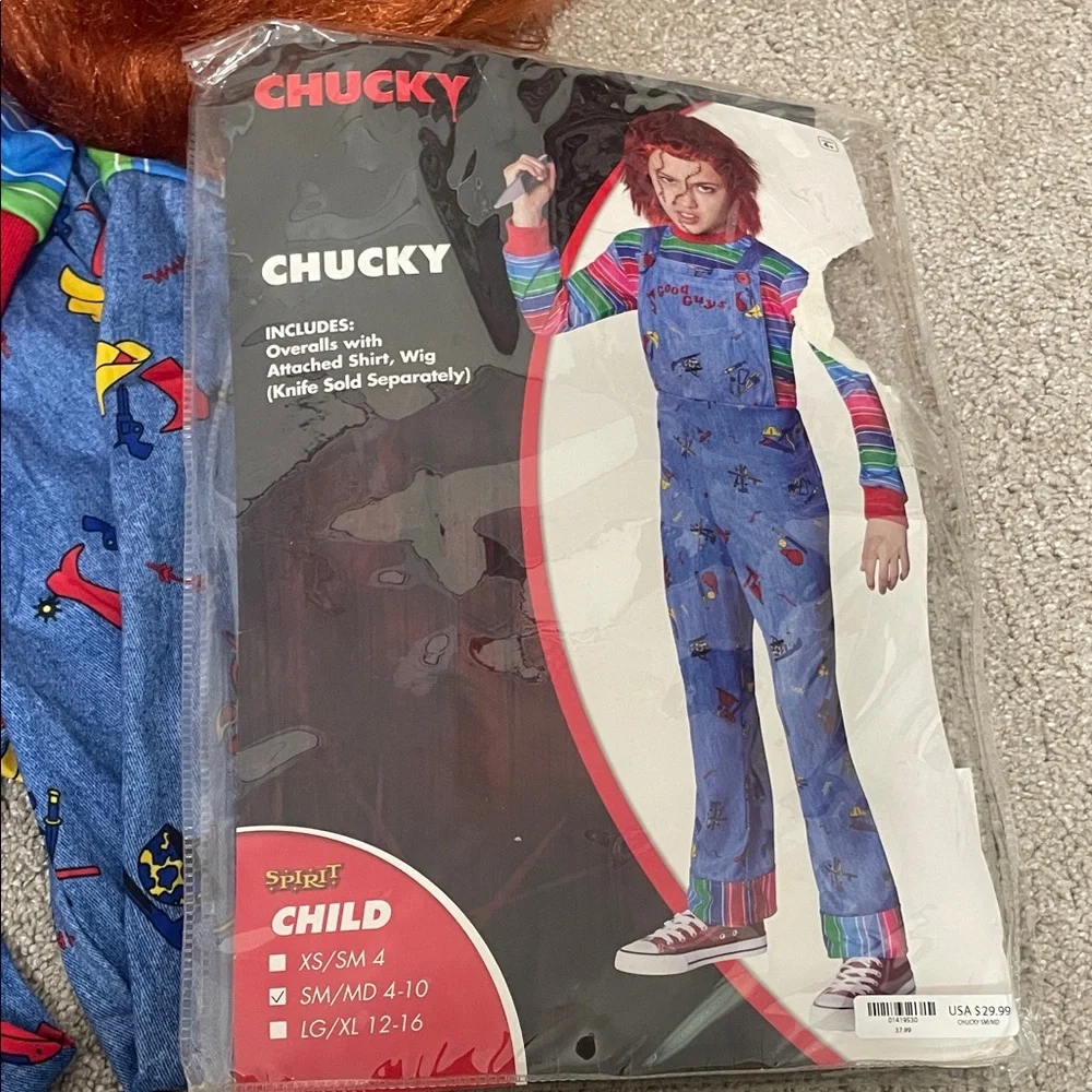 Spirit Chucky Costume with Striped Shirt and Wig - Picture 2 of 5